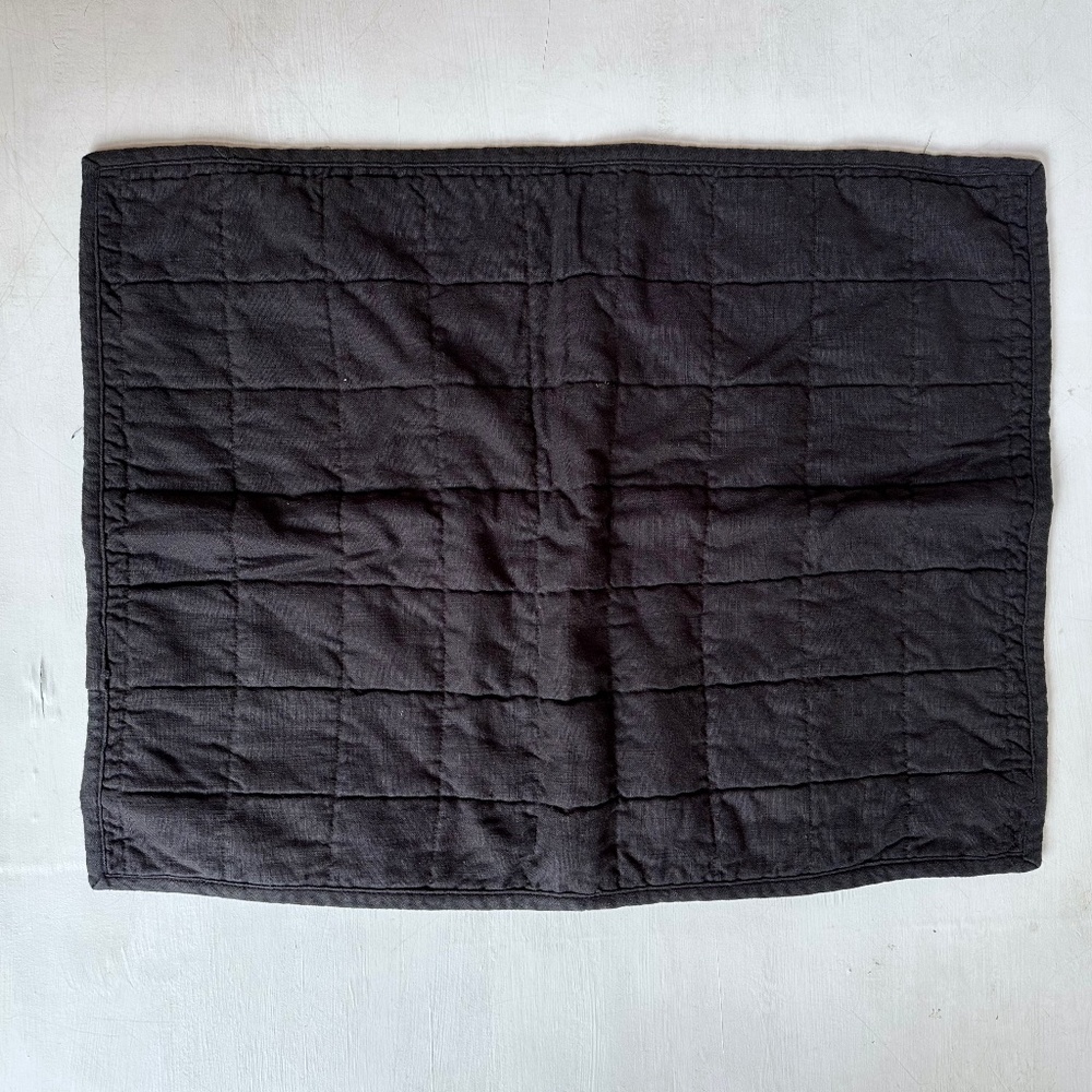 Casaluna Faded Black Heavyweight Linen Blend Quilt Pillow Sham Standard - Picture 2 of 4